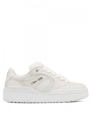 Naked Wolfe Ambition Cow Leather & Mesh White Sneakers | 2769-DQCUR