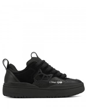 Naked Wolfe Area Suede Black Sneakers | 5301-WIHLV