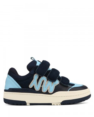 Naked Wolfe Atlanta Suede/Leather/Mesh Blue Sneakers | 8769-ODJUL