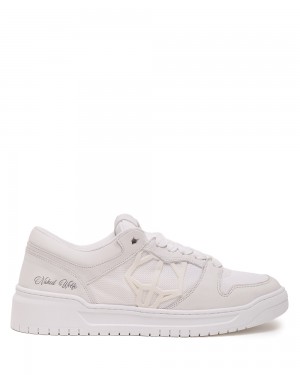 Naked Wolfe CM-00 Triple White Mesh Sneakers | 4389-PUSAL