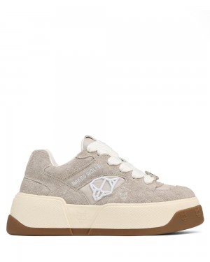 Naked Wolfe Crash Cow Suede Light Grey Sneakers | 4793-USYON