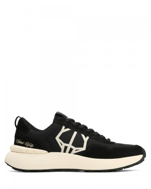 Naked Wolfe Doubt Black Nylon Sneakers | 7652-TWLQH