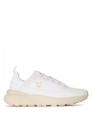 Naked Wolfe Drip White Nylon Sneakers | 4729-NFCZM