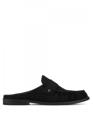 Naked Wolfe Gleam Kid Suede Black Loafers | 1453-OSNGP