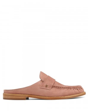 Naked Wolfe Gleam Kid Suede Dusty Pink Loafers | 2134-EXJAP