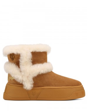 Naked Wolfe K-01 Tan Shearling Boots | 2716-POCSQ