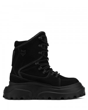 Naked Wolfe Kit Black Nubuck Boots | 4680-TMKXY