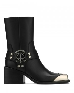 Naked Wolfe Knight Cow Leather Black Boots | 2961-VOPJC