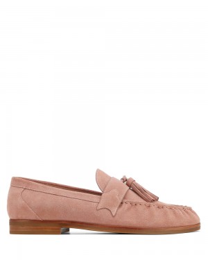 Naked Wolfe Lido Dusty Pink Cow Suede Loafers | 1853-GOEHZ