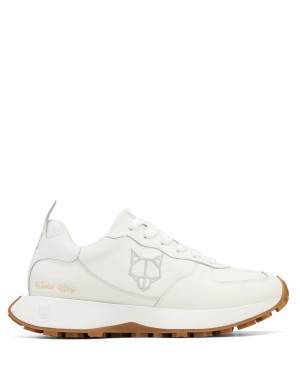 Naked Wolfe Pacific White Genesis Leather Sneakers | 8213-FDUGS