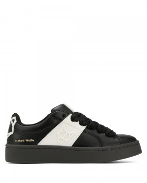 Naked Wolfe Scuba Cow Leather & Suede Black Sneakers | 6352-PCLUJ