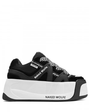 Naked Wolfe Slider Black Sneakers | 3854-KDZAB