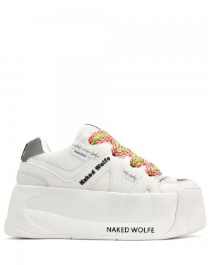 Naked Wolfe Slider White Sneakers | 5471-UGHXC