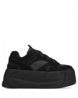 Naked Wolfe Snatch Double Black Sneakers | 3269-HSKJR