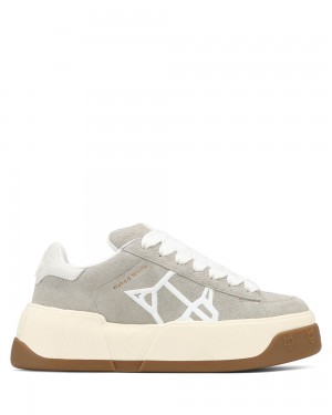 Naked Wolfe Sound Light Grey Cow Suede Sneakers | 3419-ULOYW