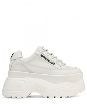 Naked Wolfe Sprinter White Leather Sneakers | 2097-ORFED