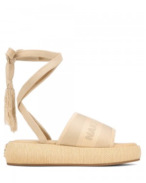 Naked Wolfe Surf Raffia Natural Sandals | 6382-OULKT