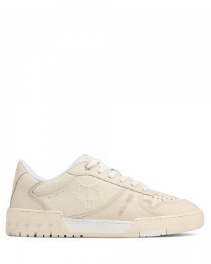 Naked Wolfe Transmission Taupe Leather Sneakers | 5947-CQWHM