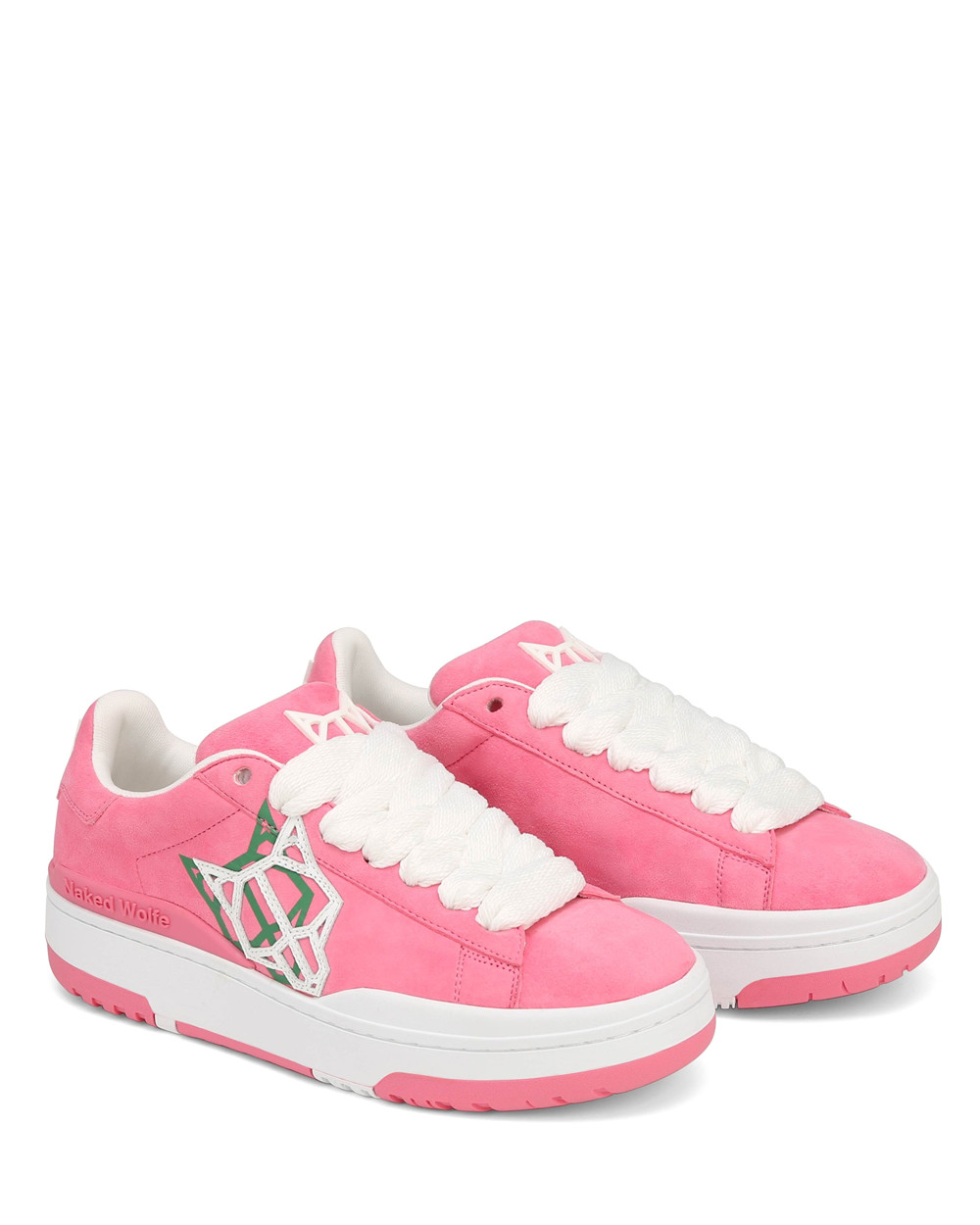 Naked Wolfe Archive Kid Suede Pink Sneakers | 3061-BHINY