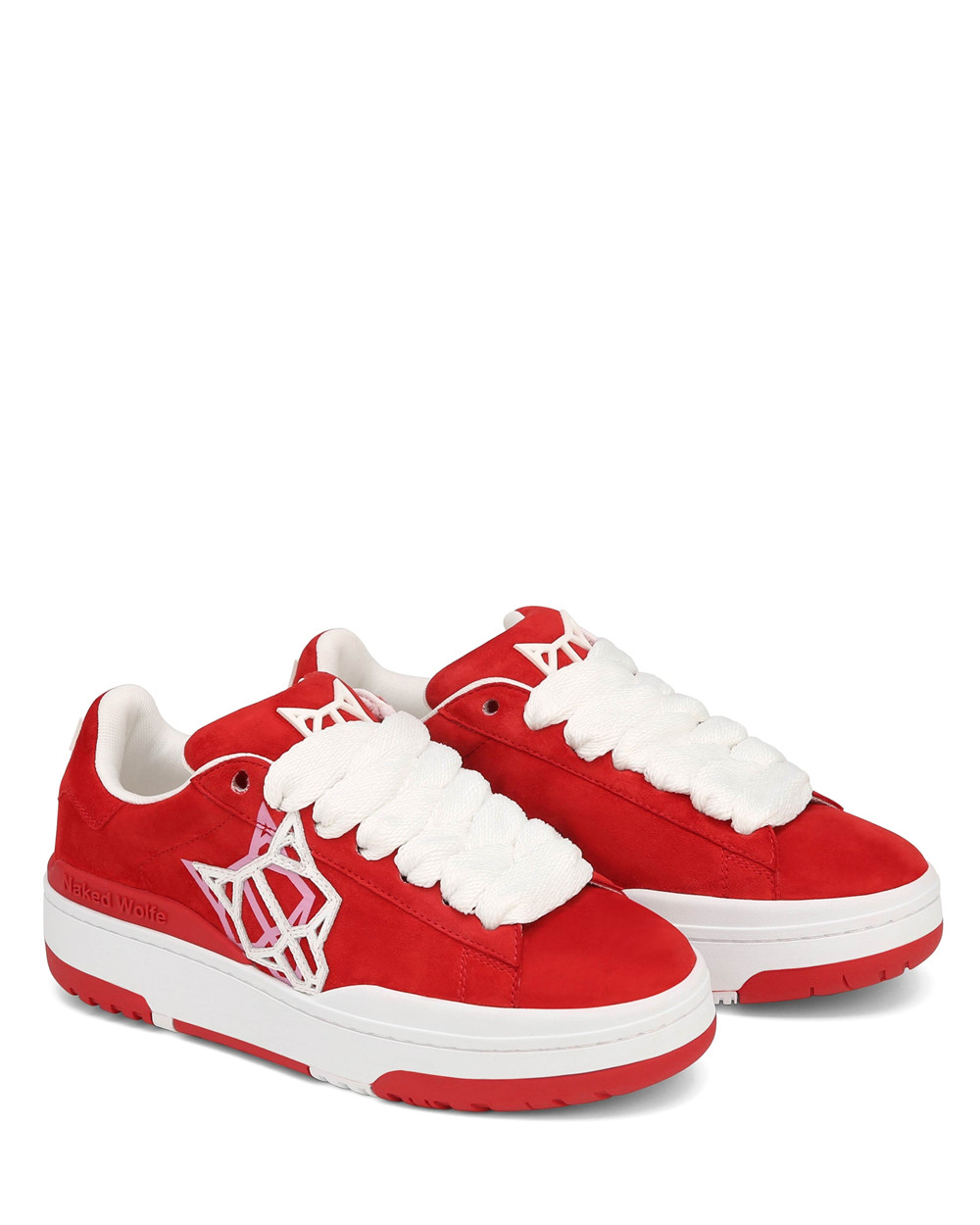 Naked Wolfe Archive Kid Suede Red Sneakers | 2894-IBGOL