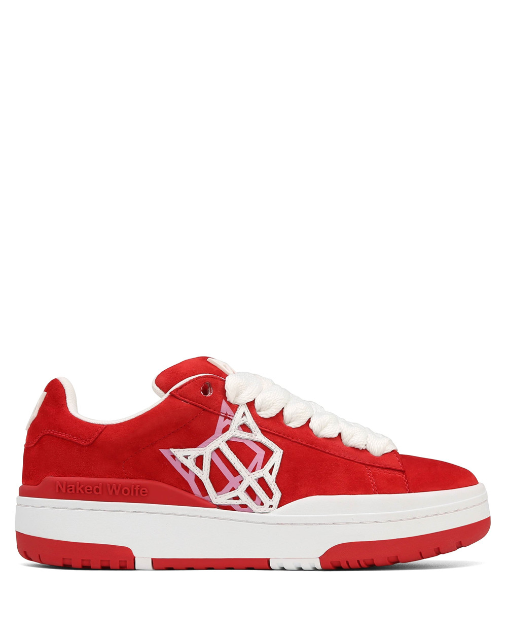 Naked Wolfe Archive Kid Suede Red Sneakers | 2894-IBGOL