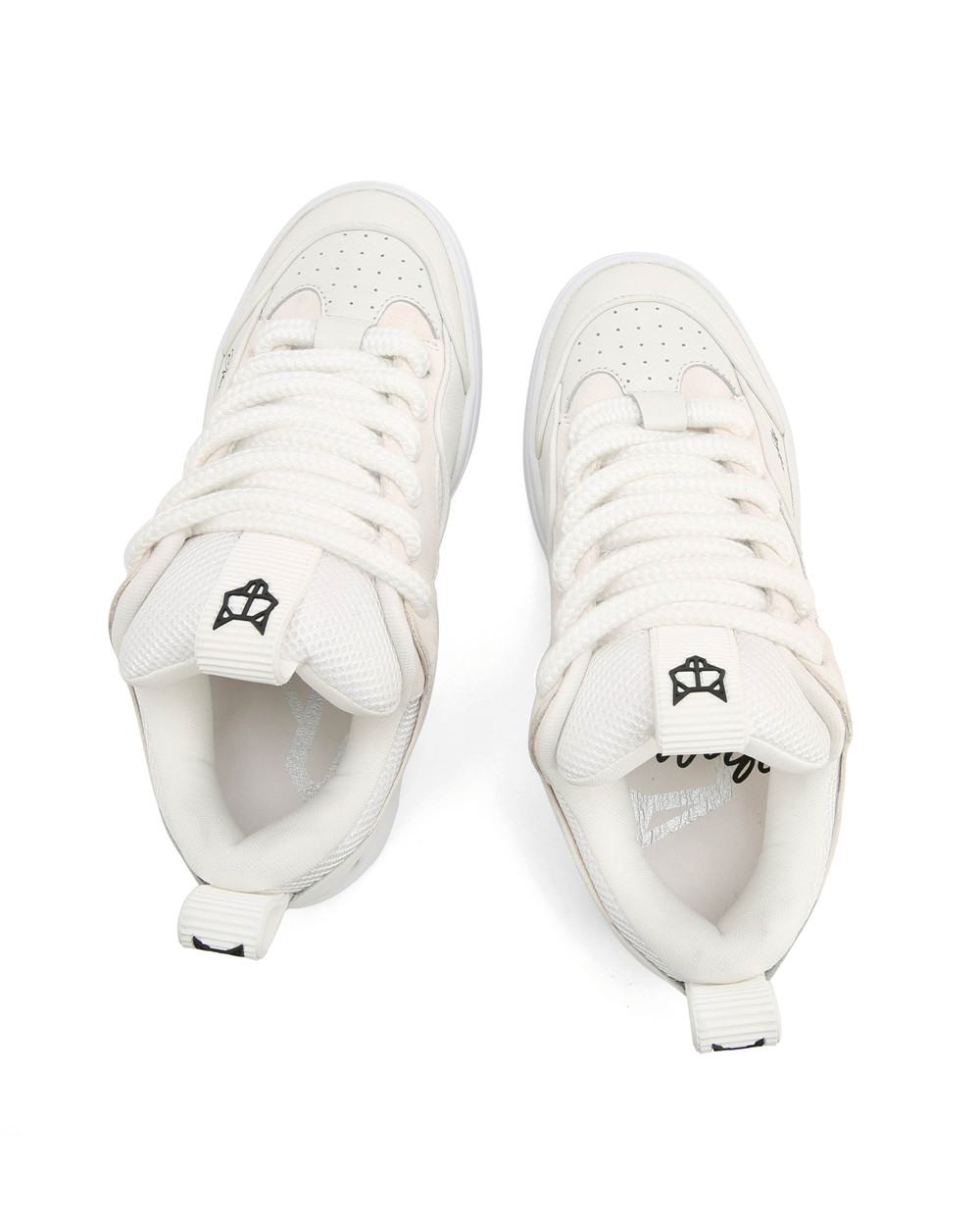 Naked Wolfe Area Genysis Leather/Mesh/Suede White Sneakers | 0421-FQTLK