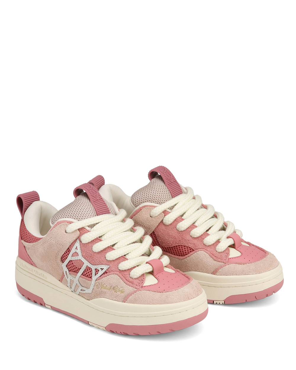 Naked Wolfe Area Genysis Leather/Mesh/Suede Peach Sneakers | 2157-VFKZL