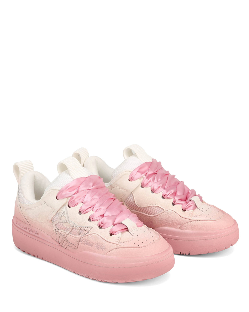 Naked Wolfe Area Pink Spray Genysis Leather/Mesh Pink/White Sneakers | 6145-LSBGM