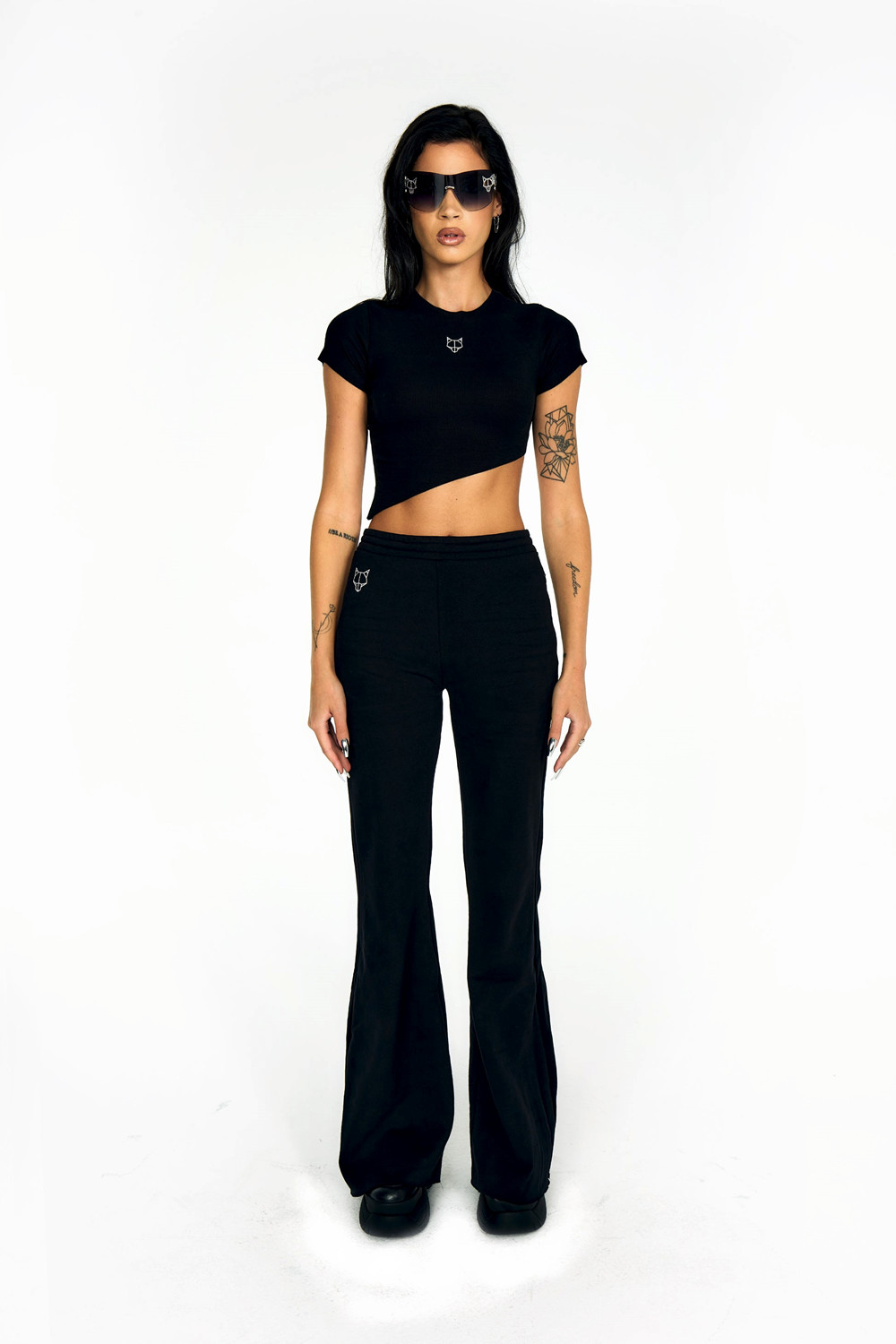 Naked Wolfe Asymmetrical Crop Activewear | 2078-RJVZU