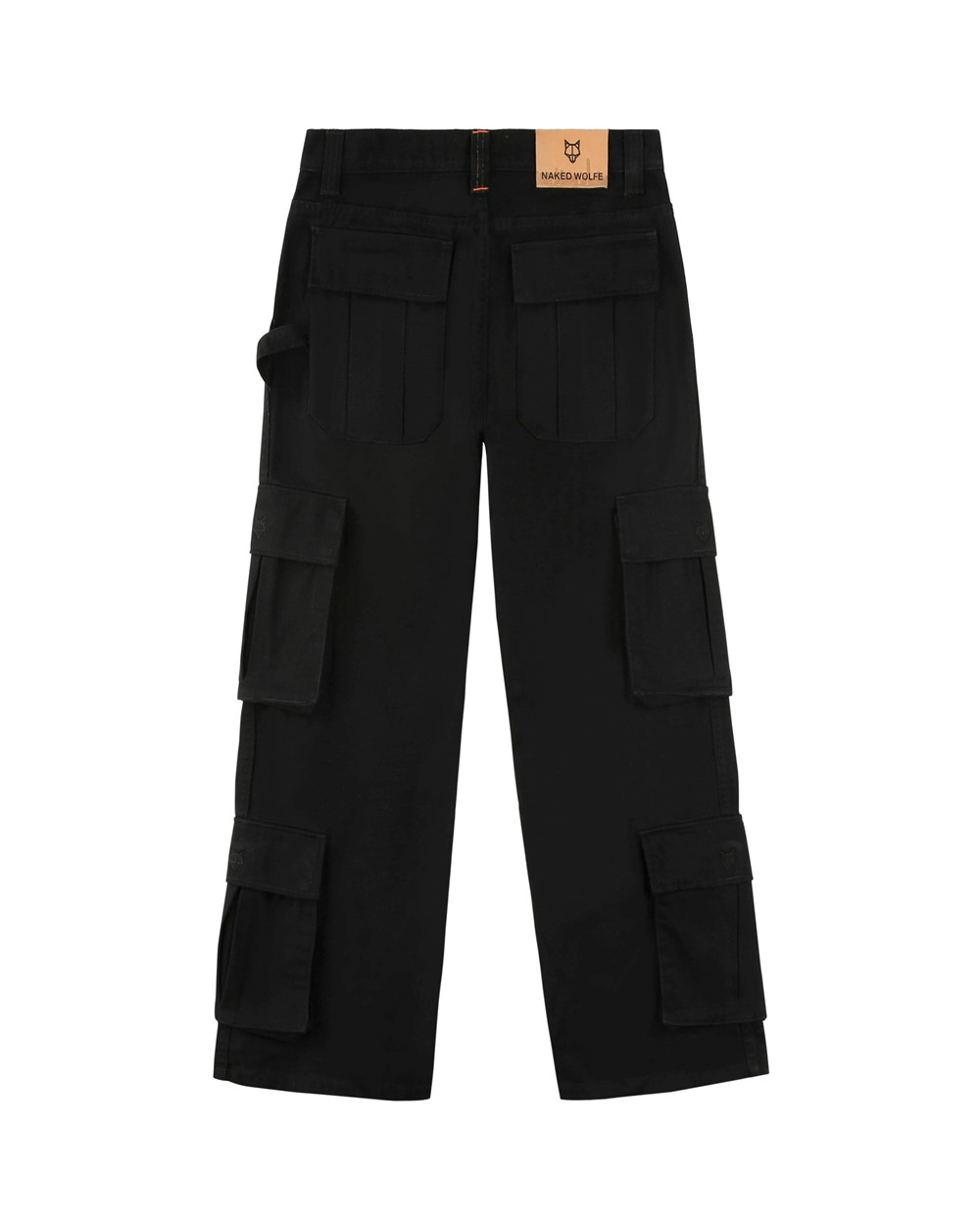 Naked Wolfe Baggy Pocket Cargo Pants Black Pants | 3405-RENDV