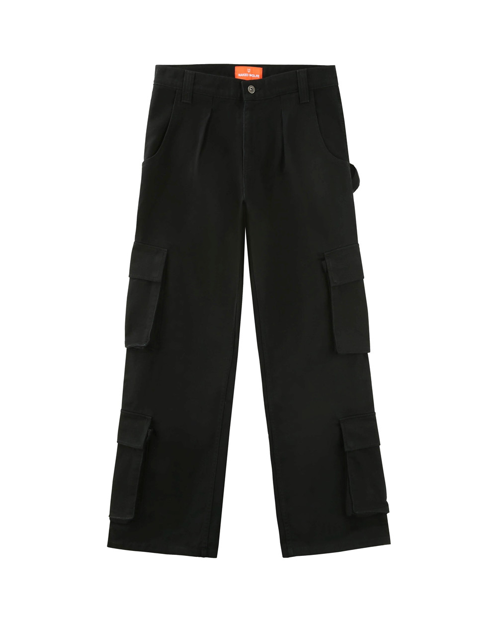 Naked Wolfe Baggy Pocket Cargo Pants Black Pants | 3405-RENDV