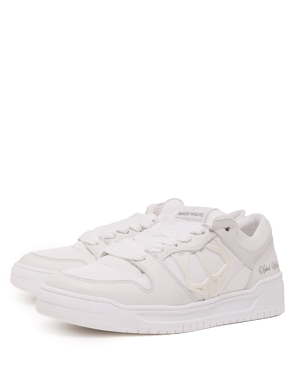 Naked Wolfe CM-00 Triple White Mesh Sneakers | 4389-PUSAL