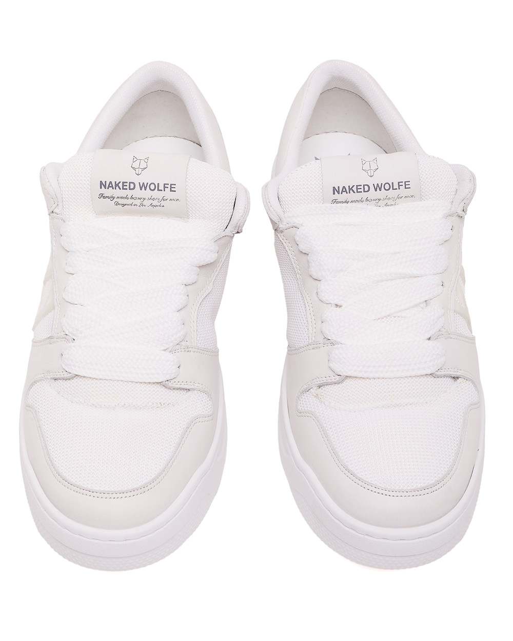 Naked Wolfe CM-00 Triple White Mesh Sneakers | 4389-PUSAL