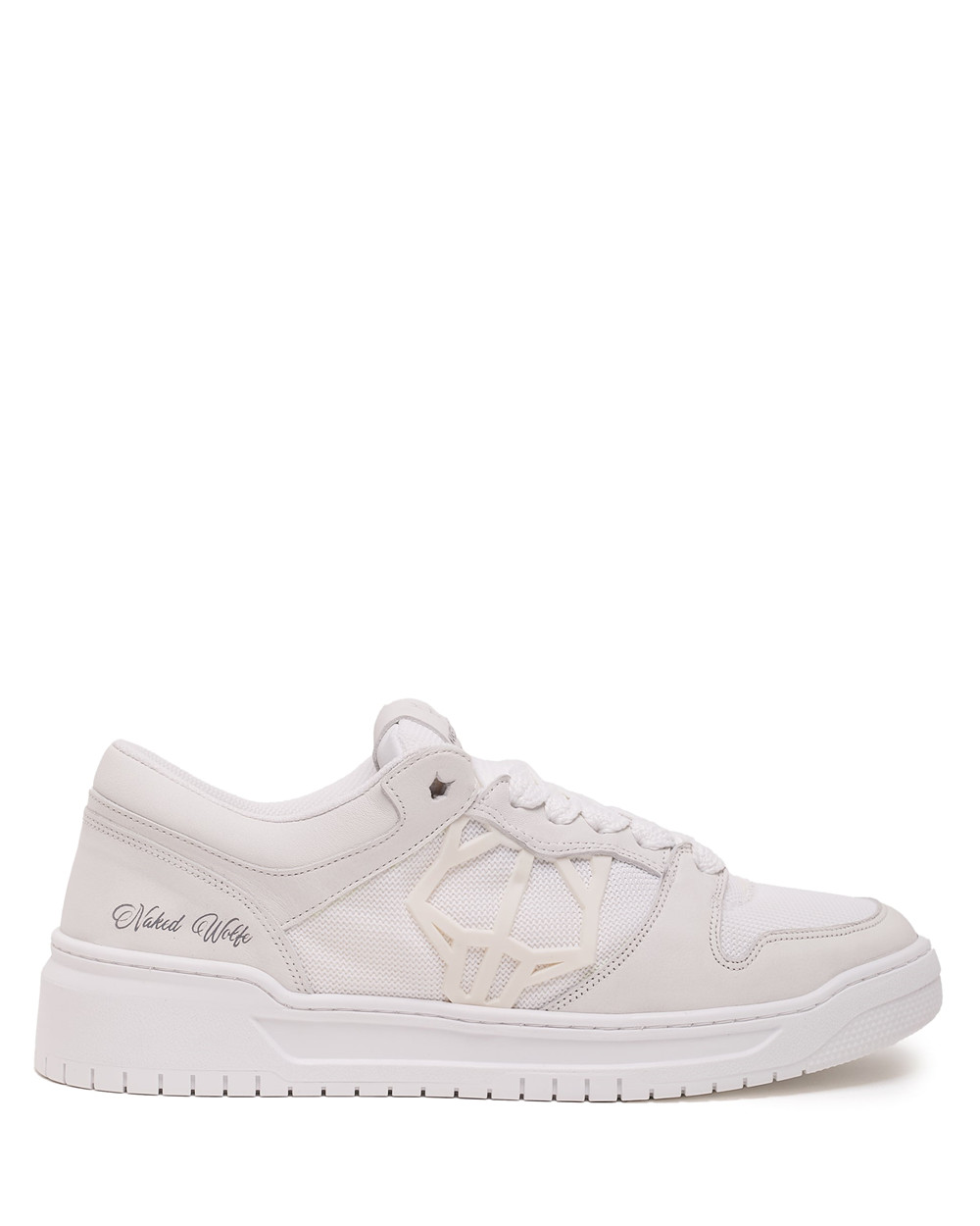 Naked Wolfe CM-00 Triple White Mesh Sneakers | 4389-PUSAL