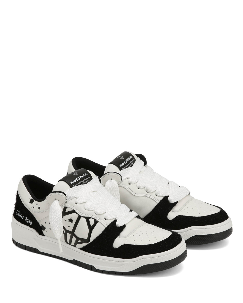 Naked Wolfe CM-00 White/Black Sneakers | 3642-ZWLCP