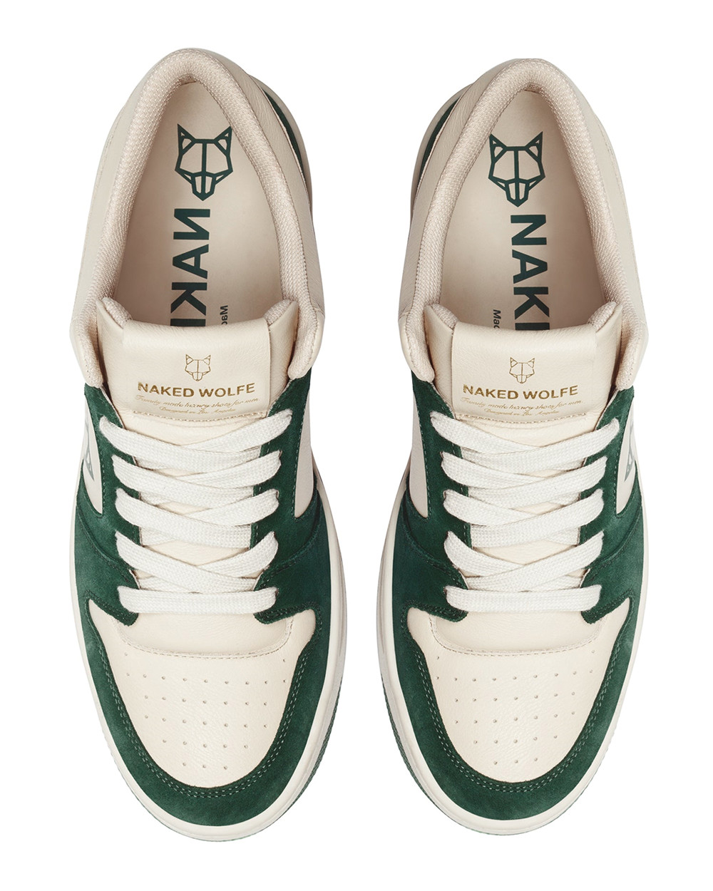 Naked Wolfe CM-01 Bone/Green Sneakers | 0674-NASOB