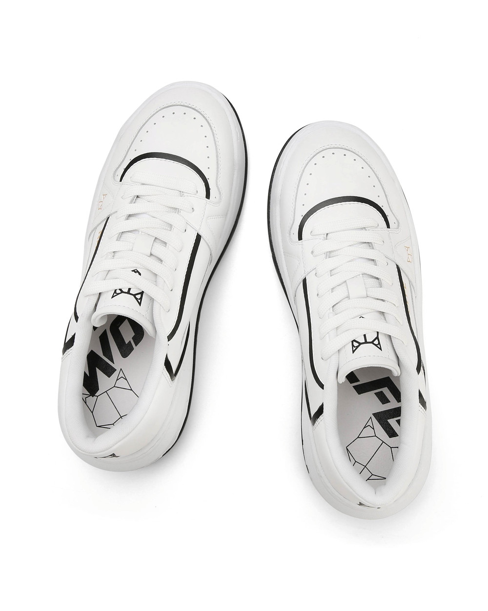 Naked Wolfe Cara White Leather Sneakers | 8325-ZSTKD