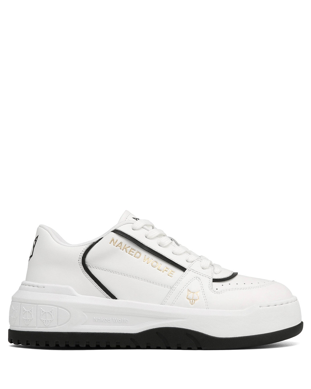 Naked Wolfe Cara White Leather Sneakers | 8325-ZSTKD