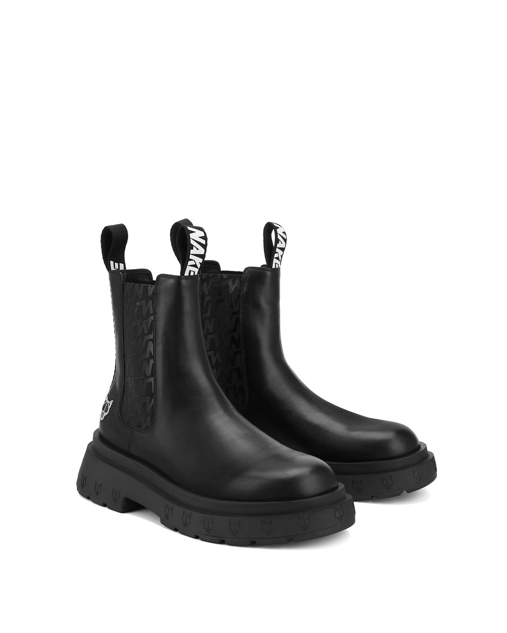 Naked Wolfe Caution Black Leather Boots | 2410-PUWKC