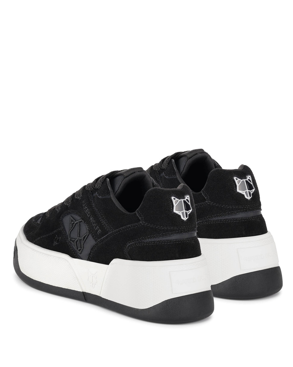 Naked Wolfe Crash Black Cow Suede Sneakers | 8215-UNJAX