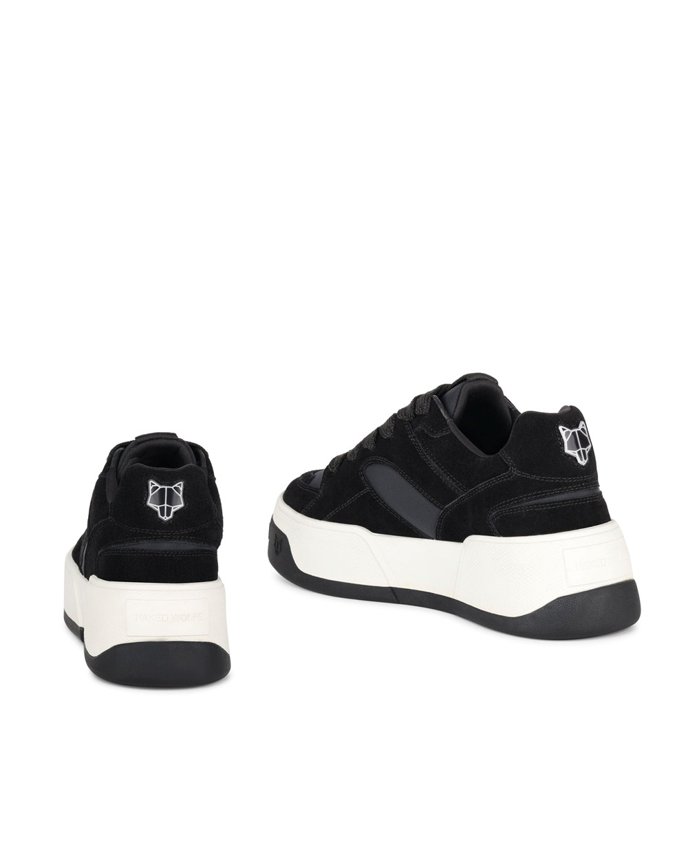 Naked Wolfe Crash Black Cow Suede Sneakers | 8215-UNJAX