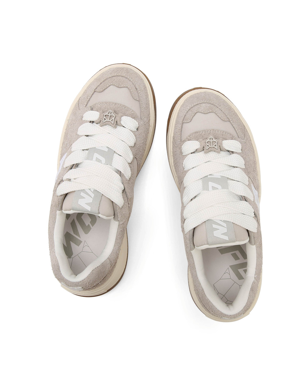 Naked Wolfe Crash Cow Suede Light Grey Sneakers | 4793-USYON