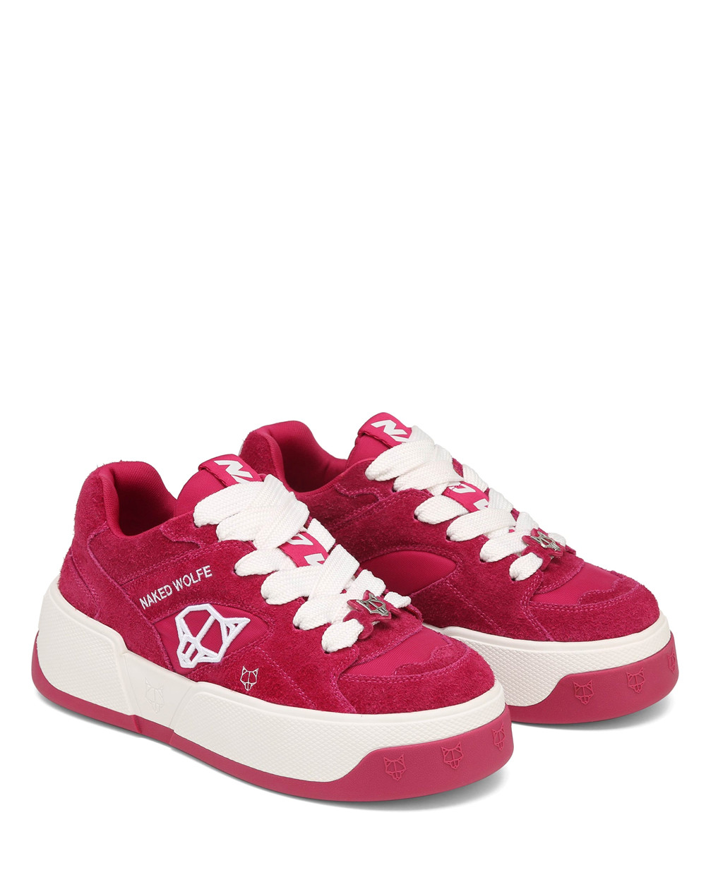 Naked Wolfe Crash Cow Suede Raspberry Sneakers | 7164-ABECP