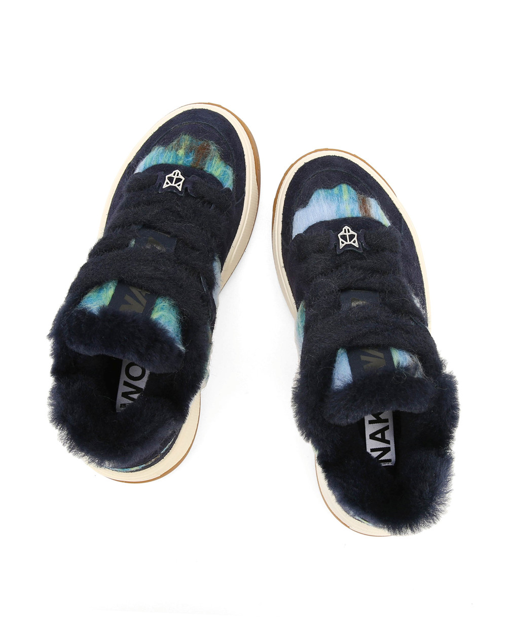 Naked Wolfe Crash Hairy Cow Suede/Wool Blue Sneakers | 9075-SIUJW