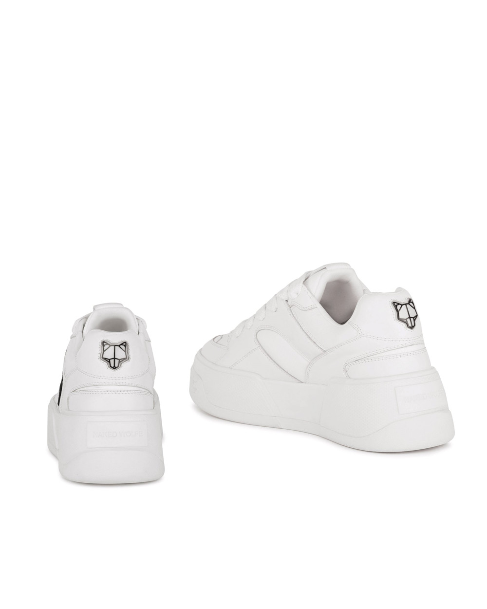 Naked Wolfe Crash White Cow Leather Sneakers | 2398-ZQWUT