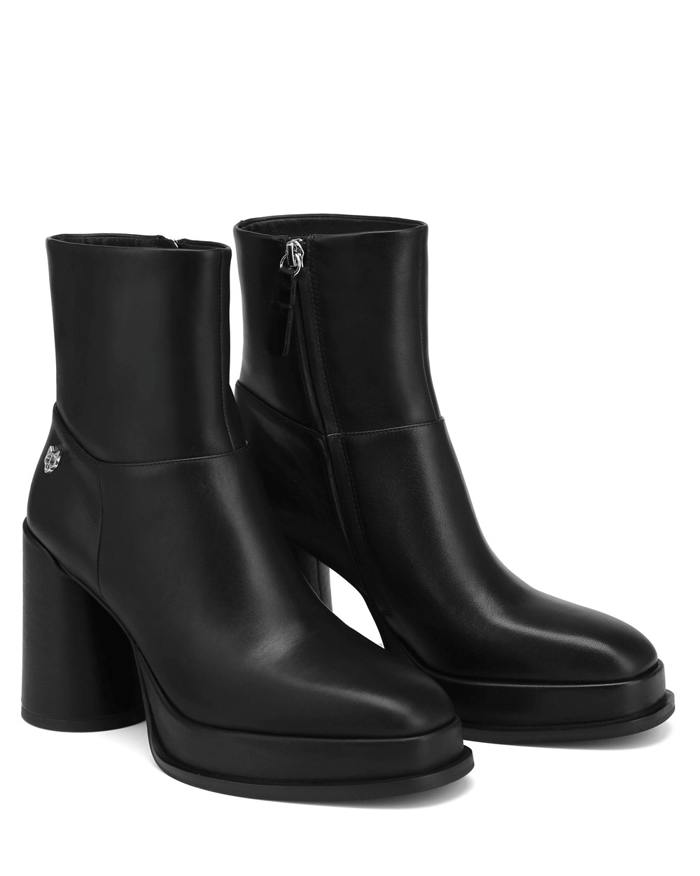 Naked Wolfe Crush Black Leather Boots | 4619-LVSXP