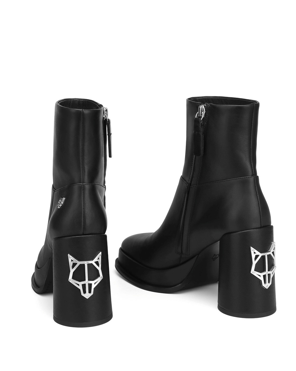 Naked Wolfe Crush Black Leather Boots | 4619-LVSXP