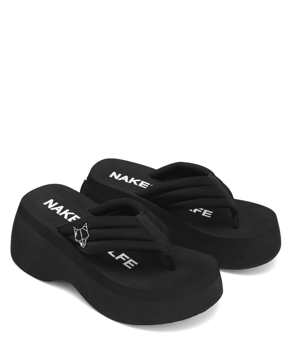 Naked Wolfe Damsel Black Lycra Sandals | 6745-OCMIH