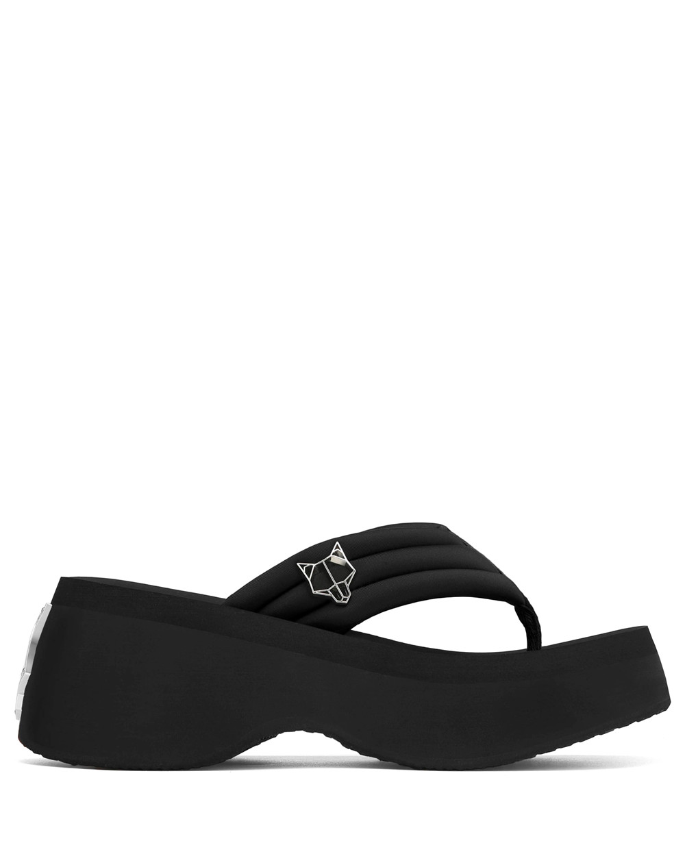 Naked Wolfe Damsel Black Lycra Sandals | 6745-OCMIH