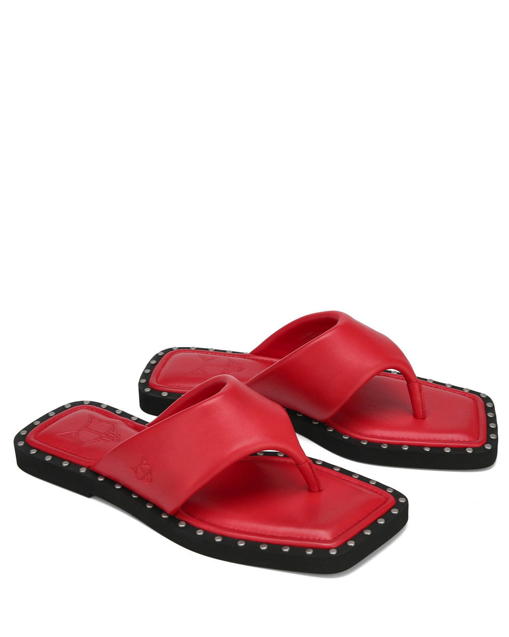 Naked Wolfe Danni Dark Red Leather Sandals | 5279-JQKIB